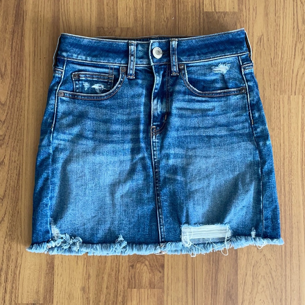 American eagle denim mini skirt size 0